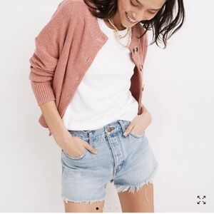 Madewell Buttonfly Relaxed Denim Shorts in Cedarcroft Wash